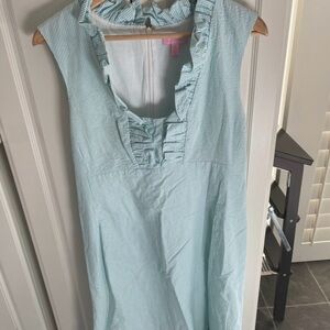 Lilly Pulitzer Striped Teal and White Dress